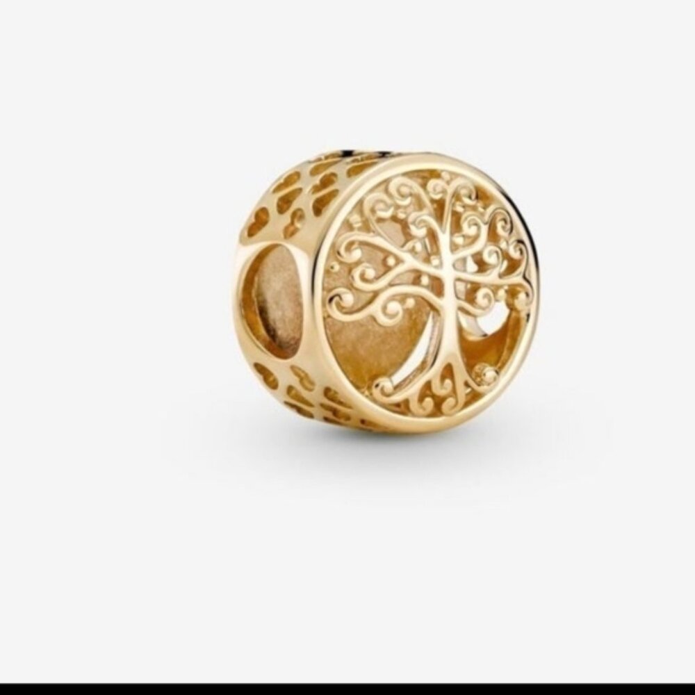 Pandora Openwork Family Roots Gold Charm